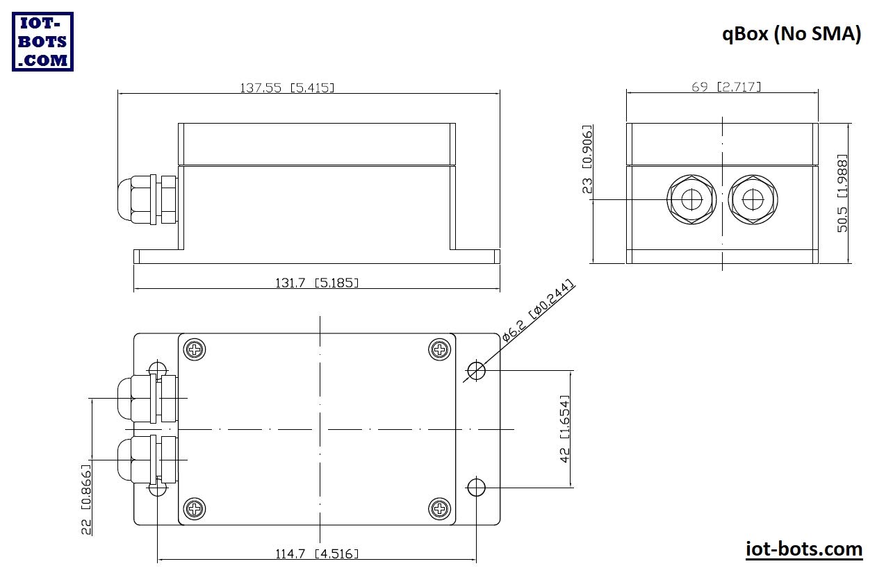 qBox DIY IOT Enclosure Kit (No SMA), IOT Enclosure for Arduino MKR Feather ESP32 Cellular LoRa WiFi Board, Waterproof IP65 Enclosure with Glands, prototyping PCB