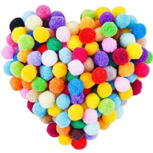 pom poms balls,900 pieces 1 inch crafts pom poms balls in 30 colors for home and school diy art crafts decorations.
