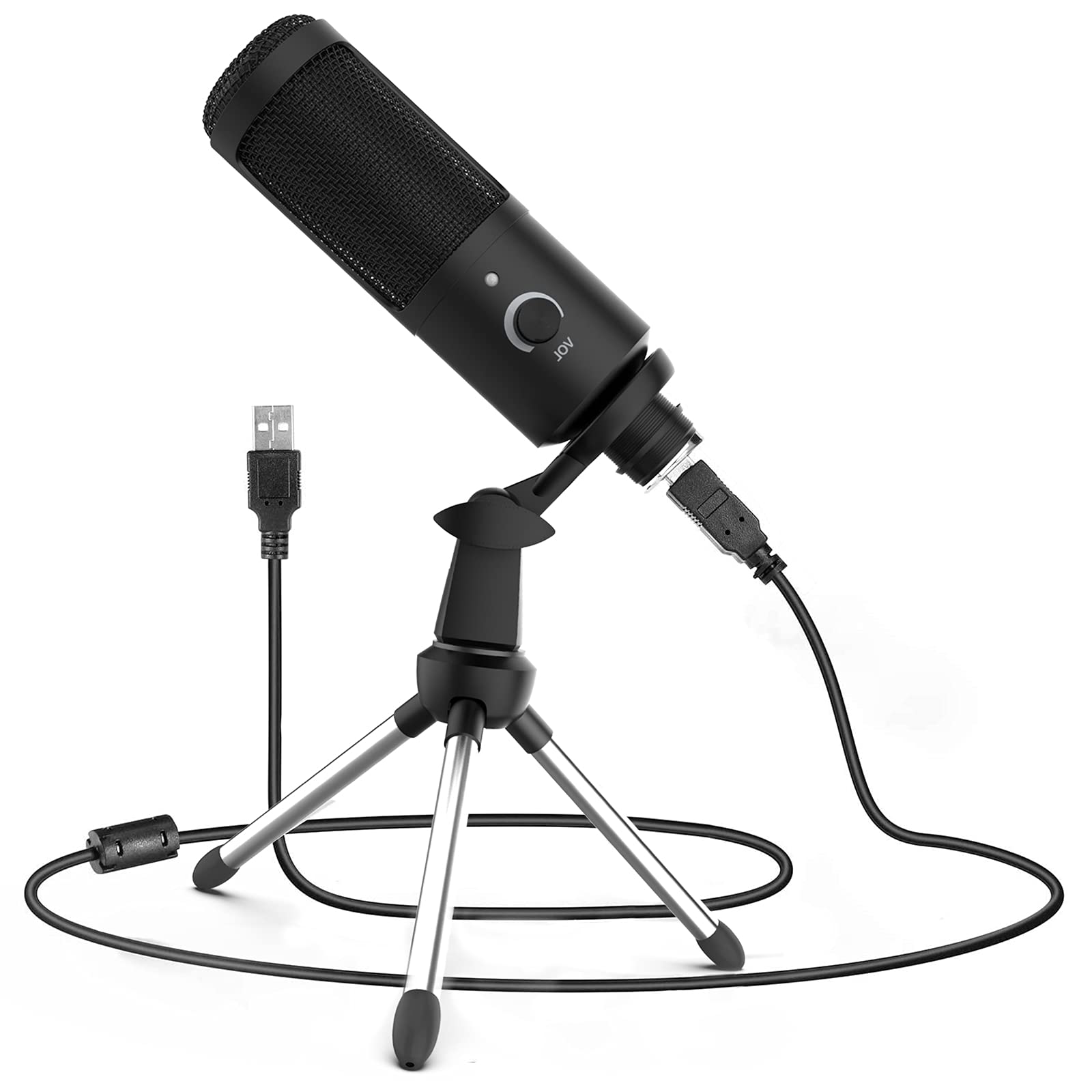 USB Microphone, Travor Metal Condenser Recording Microphone for Laptop MAC or Windows Cardioid Studio Recording Vocals, Voice Overs,Streaming Broadcast and YouTube Videos