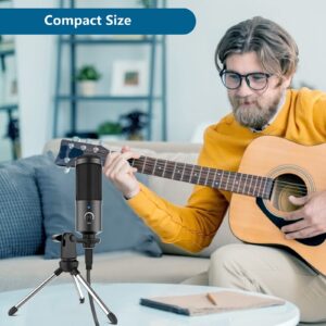 USB Microphone, Travor Metal Condenser Recording Microphone for Laptop MAC or Windows Cardioid Studio Recording Vocals, Voice Overs,Streaming Broadcast and YouTube Videos