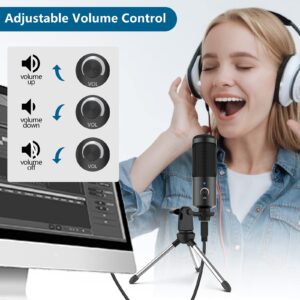 USB Microphone, Travor Metal Condenser Recording Microphone for Laptop MAC or Windows Cardioid Studio Recording Vocals, Voice Overs,Streaming Broadcast and YouTube Videos