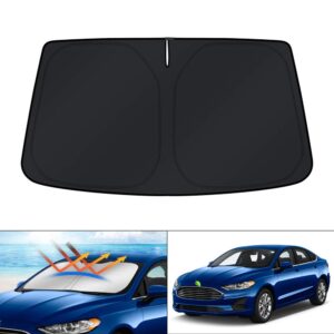 kust windshield sun shade for ford fusion 2013-2021 front window screen cover sun visor protector foldable blocks uv rays keep your car cooler
