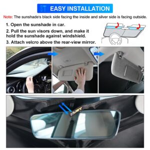 KUST Windshield Sun Shade for Ford Fusion 2013-2021 Front Window Screen Cover Sun Visor Protector Foldable Blocks UV Rays Keep Your Car Cooler