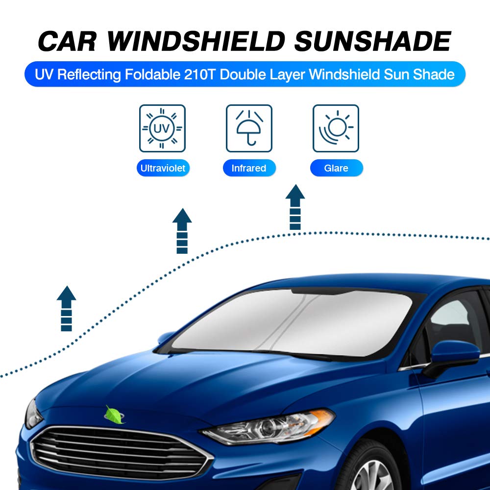 KUST Windshield Sun Shade for Ford Fusion 2013-2021 Front Window Screen Cover Sun Visor Protector Foldable Blocks UV Rays Keep Your Car Cooler