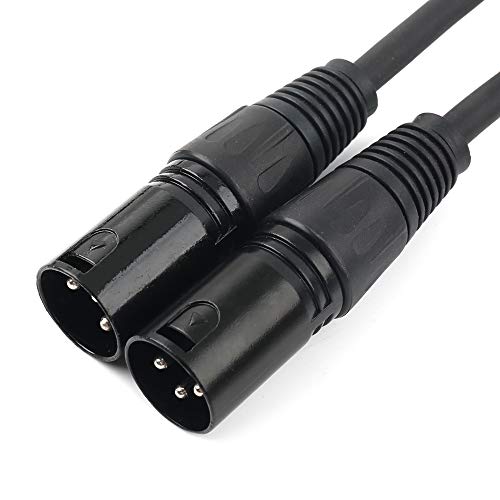 Disino XLR Splitter Cable, 3 Pin XLR Female to Dual XLR Male Patch Y Cable Balanced Microphone Splitter Cord Audio Adaptor- 5 Feet