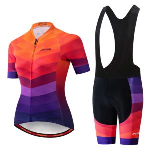 women's cycling jersey + bib shorts padded short sleeve biking shirts bike clothing bicycle