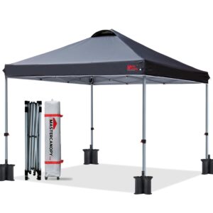 mastercanopy durable pop-up canopy tent with roller bag (black)