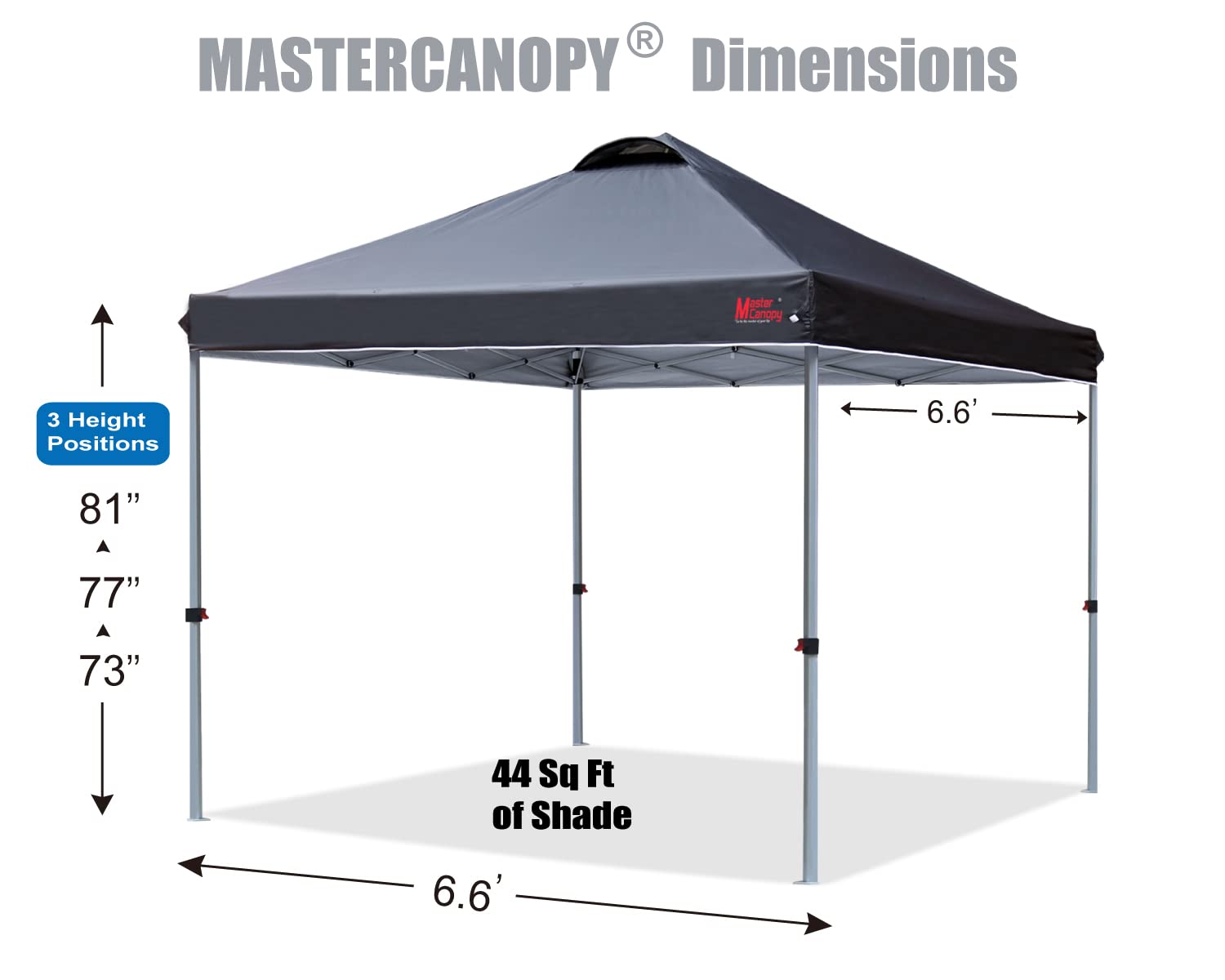 MASTERCANOPY Durable Pop-up Canopy Tent with Roller Bag (Black)