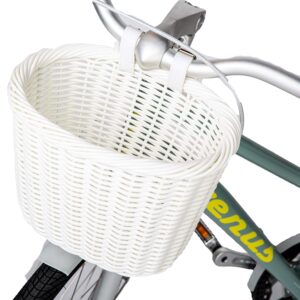 zukka bike basket woven bike basket for adult bikes front/kids bike handlebar with adjustable leather straps waterproof storage bicycle basket, multi-colors