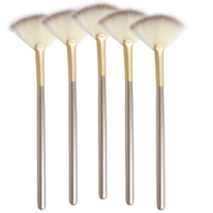 slim soft facial fan brush,makeup cosmetic multi use, mask acid applicator for glycolic peel masques,chemical peel brush,pack of 5