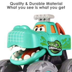 iPlay, iLearn Toddler Monster Truck Toys, Baby Cars for 1 2 3 Year Old Boy, BigWheels Play Vehicles, Pull Back, Friction Powered, Push Go Animal Car, Cool Birthday Gifts for 12 18 24 Month Kids Girls