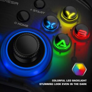 GameSir T4 Pro Wireless Gaming Controller for Windows PC/Switch/Android/iPhone,PC Controller with 4 Programmable Butoons,Dual-Vibration and Turbo Gamepad Joystick with LED Backlight