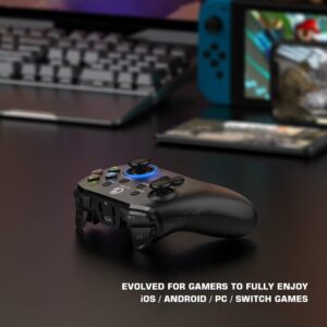 GameSir T4 Pro Wireless Gaming Controller for Windows PC/Switch/Android/iPhone,PC Controller with 4 Programmable Butoons,Dual-Vibration and Turbo Gamepad Joystick with LED Backlight