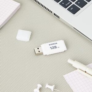 Kioxia U202 TransMemory 128GB USB2.0 Flash Drive Portable Data Disk USB Stick White LU202W128GG4