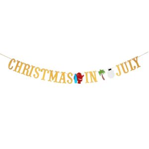 magqoo gold glitter christmas in july banner garland photo props july tropical chrismtas party decor