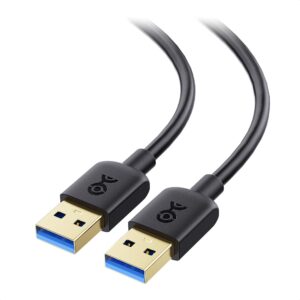 cable matters short usb 3.0 cable 6ft, usb to usb cable/usb a to usb a cable/male to male usb cord/double usb cord in black