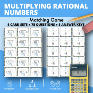 multiplying rational numbers matching game