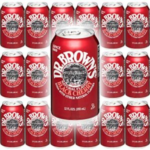 Dr. Browns Soda, Black Cherry, 12 oz can (Pack of 18, Total 216 Oz)