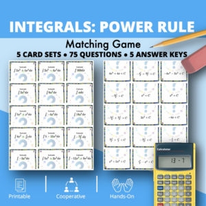 calculus integrals: power rule matching game