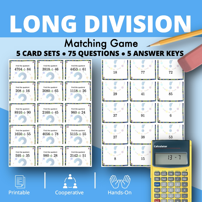 Long Division Matching Game