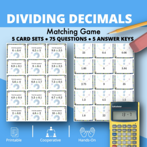 dividing decimals matching game
