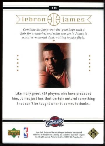 Sports Memorabilia 2003 Upper Deck #18 A Natural Lebron James Rookie Card - Basketball Slabbed Rookie Cards