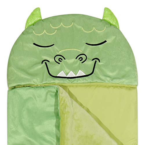 Heritage Kids Monster Plush Hooded Sleeping Bag, 64" L x 25" W, Green