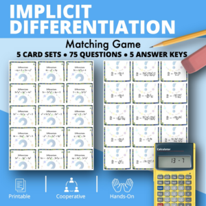 calculus derivatives: implicit differentiation matching game
