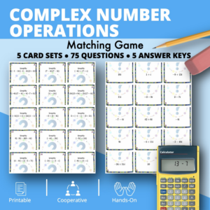 algebra: complex number operations matching game