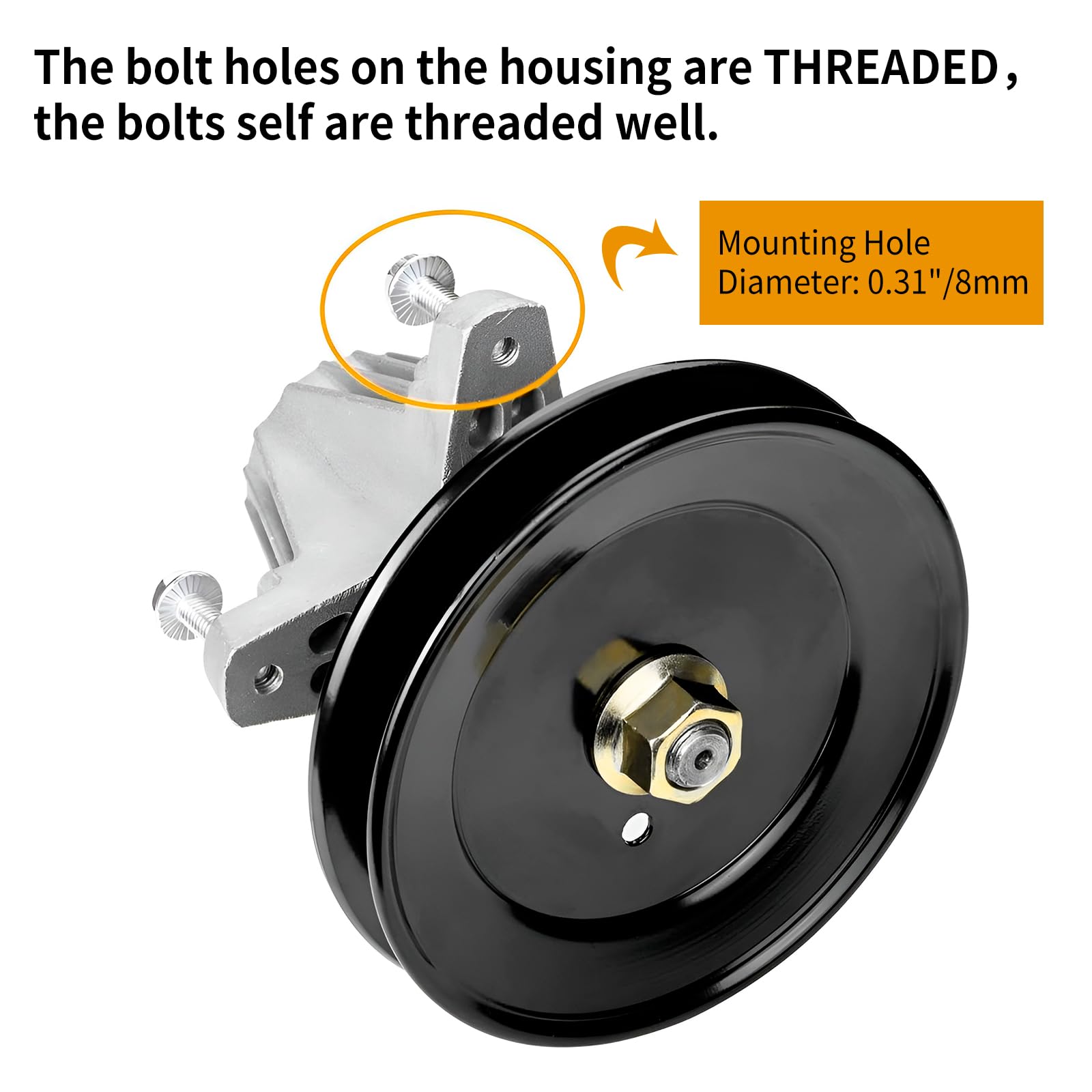 UP2WIN 918-04822B Spindle Assembly Compatible with Craftsman Cub Troy Bilt Pony Bronco 42" Mower Deck Tractor Riding Mower, Come with All The Mounting Hardware Including Threaded Bolt