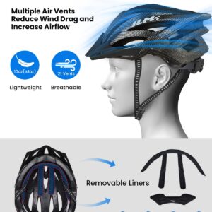 ILM Adult Men & Women Bike Bicycle Helmet, Lightweight Child Youth Mountain Road Cycling Helmets with Dial Fit Adjustment Model B2-21 (Carbon, XXL)