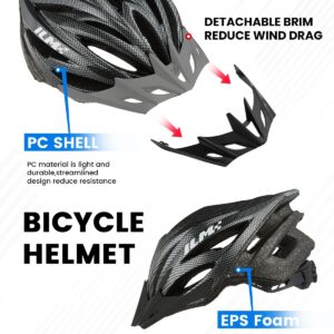 ILM Adult Men & Women Bike Bicycle Helmet, Lightweight Child Youth Mountain Road Cycling Helmets with Dial Fit Adjustment Model B2-21 (Carbon, XXL)