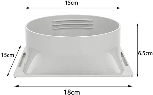 5.91'' Portable Air Conditioner Window Adapter Exhaust Hose Connector Tube Connector Air Hood Baffle Plate Mobile air Conditioning Accessories (5.91'' (150mm) Square mouth white)