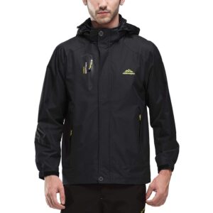 jogerbro mens waterproof rain jacket with hood hiking fishing windproof raincoat