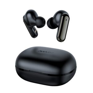 avwoo wireless earbuds, bluetooth 5.0 earbuds with charging case, touch control/hifi sound/sweatproof/noise cancelling/type-c quick charge, true wireless earphones for sports/travel/work