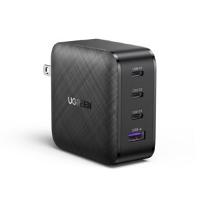 ugreen 65w usb c charger 4 ports usb c power adapter gan pd fast wall charger compatible with macbook pro/air m2, dell xps 13, ipad pro/air, iphone 15 pro max/14, galaxy s23, steam deck, and more