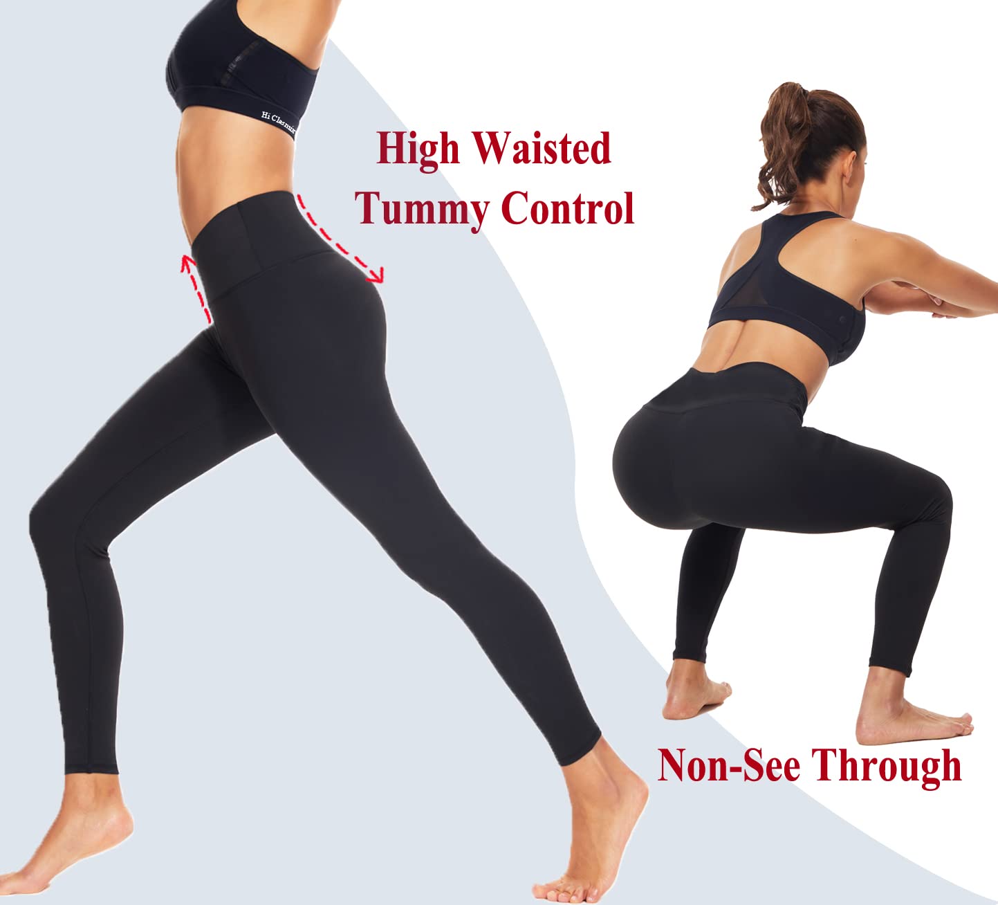 High Waisted Leggings for Women-Womens Black Seamless Workout Leggings Running Tummy Control Yoga Pants(S-M)