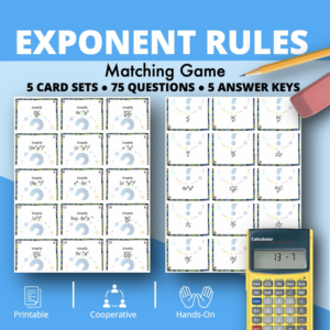 algebra: exponent rules matching game