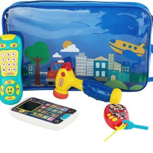 WALA - Learning Music Playset Bundle Smartphone with Car Keys Remote TV Control and Hammer - Pretend N Play with Storage Bag