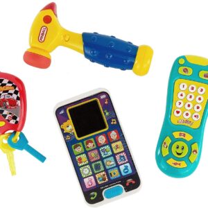 WALA - Learning Music Playset Bundle Smartphone with Car Keys Remote TV Control and Hammer - Pretend N Play with Storage Bag