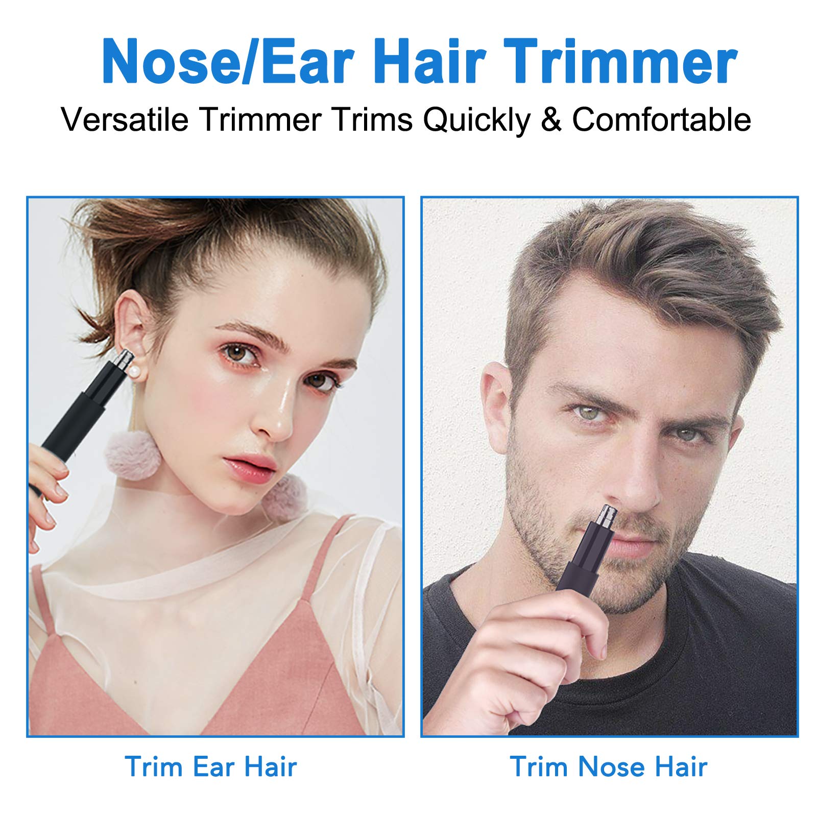 RAINBEAN Ear and Nose Hair Trimmer for Men and women-2020, Professional Nose Hair Trimmer with Stainless Steel Blad & IPX7 Waterproof System, Facial Eyebrow and Nose Hair Remover.