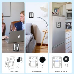 DOQAUS Digital Hygrometer, 2 Pack Indoor Thermometer, Humidity Meter with 5s Fast Refresh, Temperature Humidity Monitor Meter for Baby Room, Living Room, Basement, Greenhouse, Office, Humidors