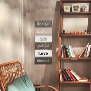 Hanging Wall Decor Sign - Welcome Vertical Wall Art Decorations, Rustic Home Farmhouse Decor Living Room, Bedroom, Bathroom, Family, Dining, and Kitchen, Signs for House, Rustic Decorations for Home