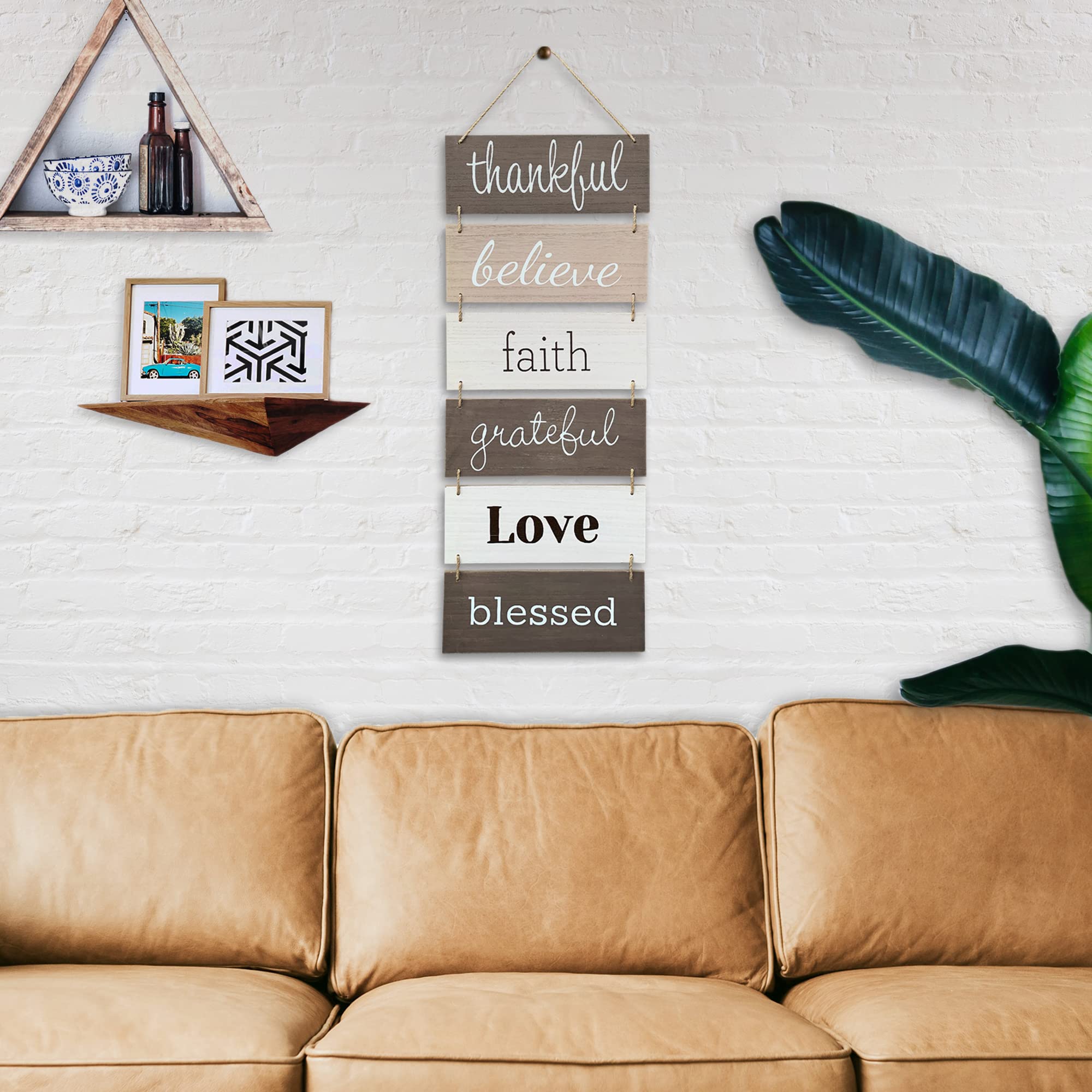 Hanging Wall Decor Sign - Welcome Vertical Wall Art Decorations, Rustic Home Farmhouse Decor Living Room, Bedroom, Bathroom, Family, Dining, and Kitchen, Signs for House, Rustic Decorations for Home