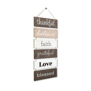 Hanging Wall Decor Sign - Welcome Vertical Wall Art Decorations, Rustic Home Farmhouse Decor Living Room, Bedroom, Bathroom, Family, Dining, and Kitchen, Signs for House, Rustic Decorations for Home