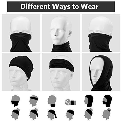 VELAZZIO 4 PCS Face Cover Neck Gaiter Sun UV Protection Face Scarf Dust Wind Headwear for Fishing Hiking Cycling (Pure Blue+Pure Purple+Pure White+Pure Black)