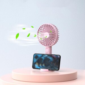 Mini Handheld Fan, Small Handheld Fan Portable with Base, USB Desk Fan Rechargeable Personal Cooling Fan for Office Travel Outdoors