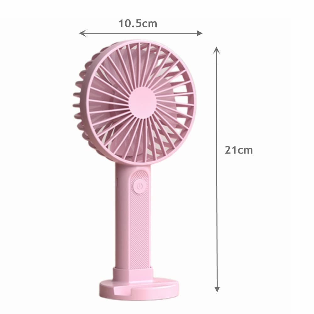 Mini Handheld Fan, Small Handheld Fan Portable with Base, USB Desk Fan Rechargeable Personal Cooling Fan for Office Travel Outdoors