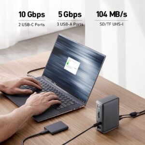 Anker Docking Station, Anker 575 USB-C Docking Station (13-in-1), Triple Display, 4K HDMI, 10 Gbps USB-C and 5 Gbps USB-A Data, 85W Charging for Laptop, 18W Charging for Phone, Ethernet, Audio, SD 3.0