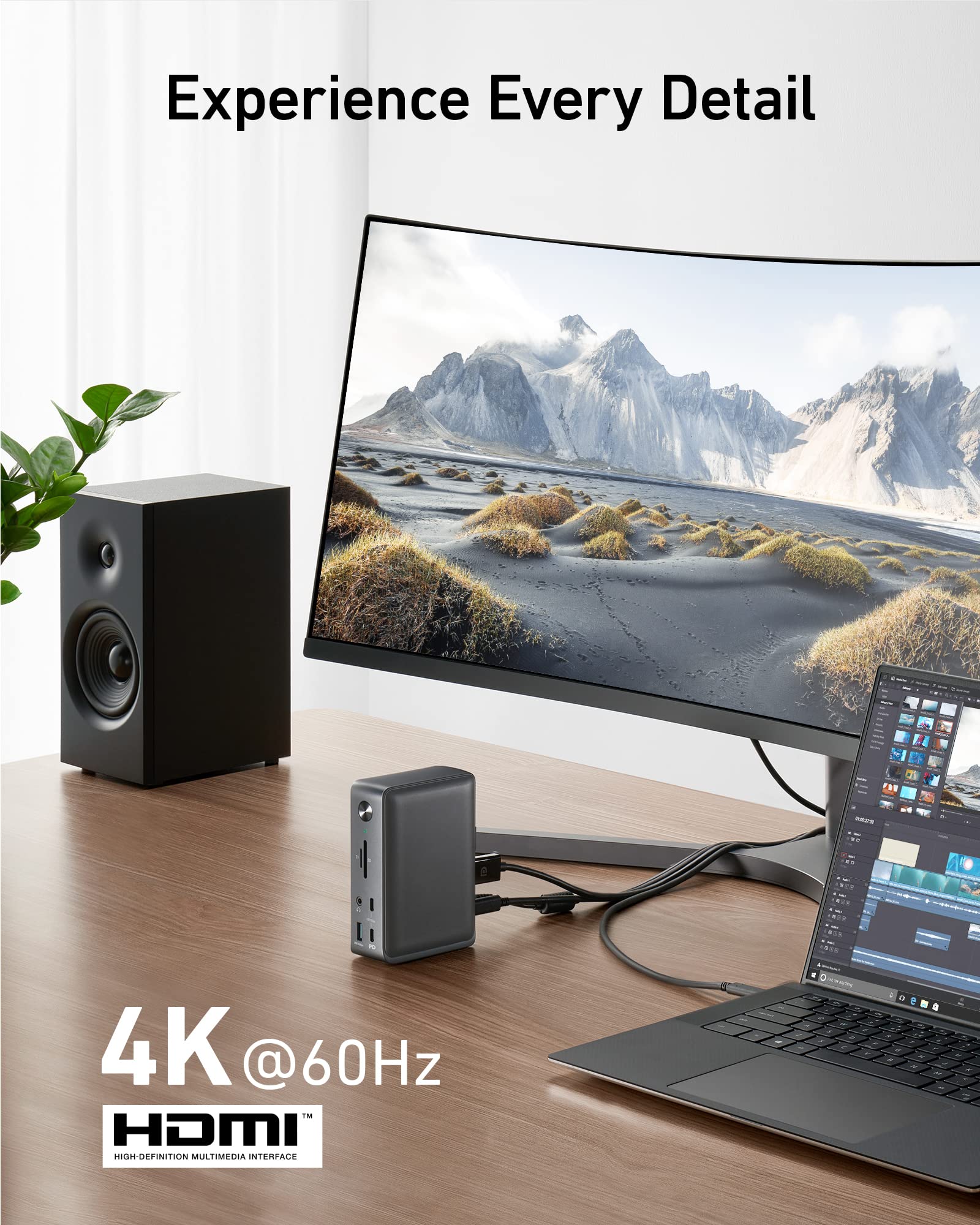 Anker Docking Station, Anker 575 USB-C Docking Station (13-in-1), Triple Display, 4K HDMI, 10 Gbps USB-C and 5 Gbps USB-A Data, 85W Charging for Laptop, 18W Charging for Phone, Ethernet, Audio, SD 3.0